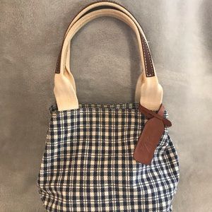 Liz Claiborne Blue and Cream Gingham Purse